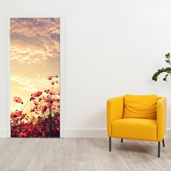 Fototapeta na dveře - Louka s květinami (95x205cm)
