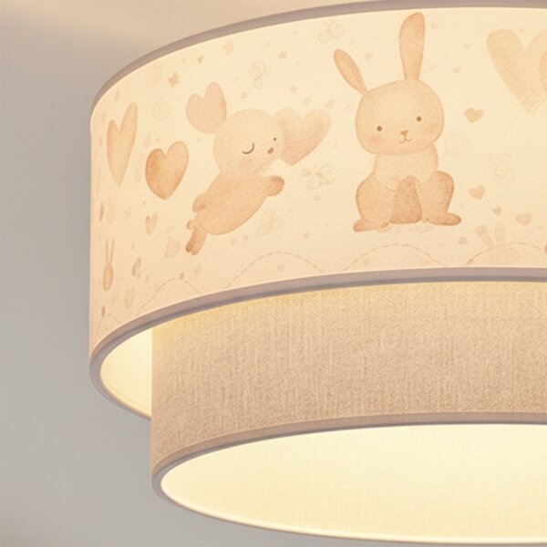 Brilagi-LED Dětský přisazený lustr BOBO 1xE27/60W/230V pr.40 cm krém./šedá/král