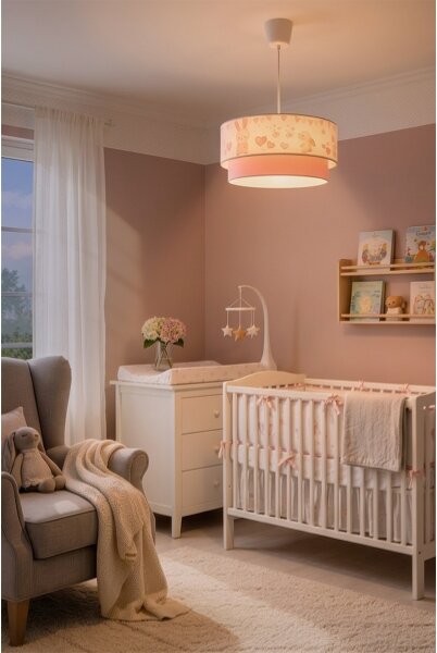 Brilagi- LED Dětský lustr na lanku BOBO 1xE27/60W/230V pr.40 cm krém./růž./král
