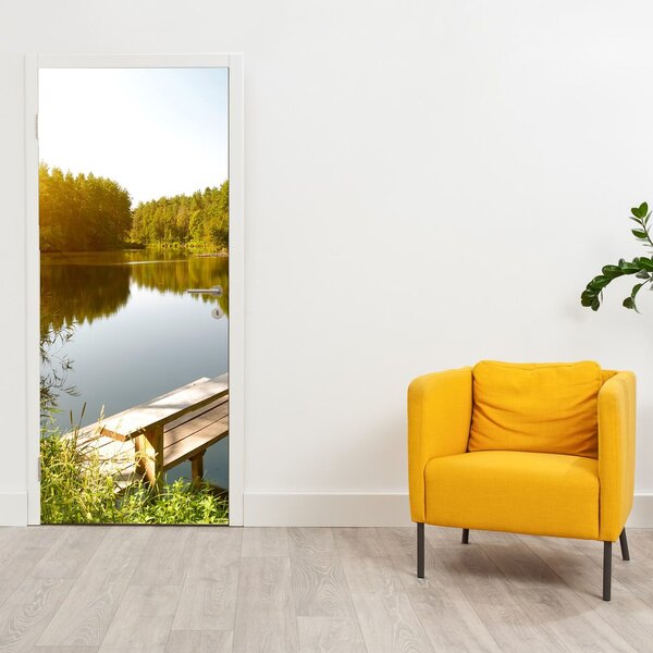 Fototapeta na dveře - Jezero u lesa (95x205cm)