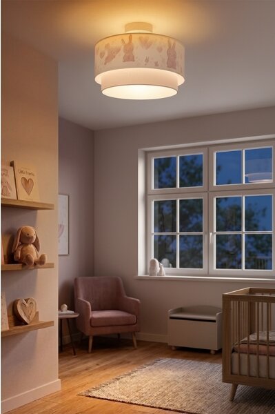 Brilagi-LED Dětský přisazený lustr BOBO 1xE27/60W/230V pr.40 cm krém./šedá/král