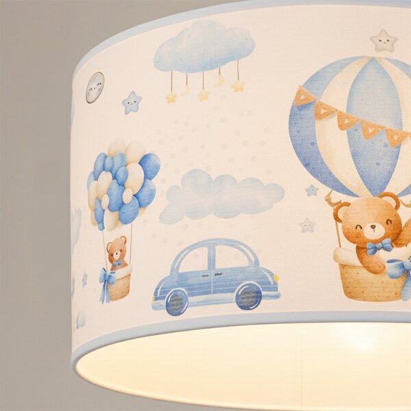 Brilagi - LED Dětský lustr na lanku BOBO 1xE27/60W/230V pr. 35 cm modrá/medvídci