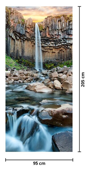 Fototapeta na dveře - Vodopád Svartifoss (95x205cm)