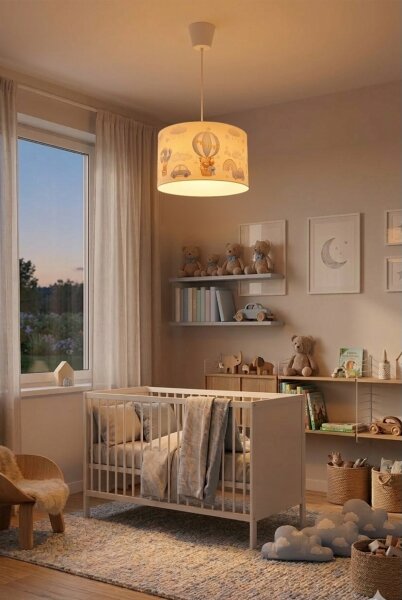 Brilagi - LED Dětský lustr na lanku BOBO 1xE27/60W/230V pr. 35 cm modrá/medvídci