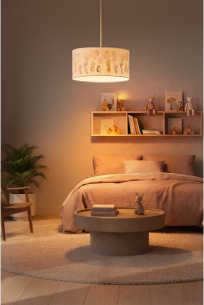 Brilagi - LED Dětský lustr na lanku BOBO 1xE27/60W/230V pr. 35 cm bílá/zvířátka