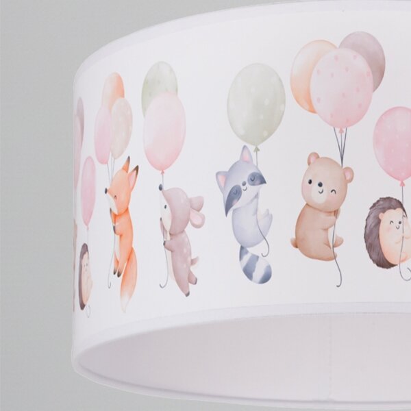 Brilagi - LED Dětský lustr na lanku BOBO 1xE27/60W/230V pr. 35 cm bílá/zvířátka