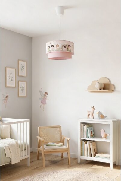 Brilagi - LED Dětský lustr na lanku BOBO 1xE27/60W/230V pr. 40 cm růžová/víly