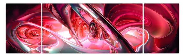 Obraz červených fraktálů (170x50 cm)