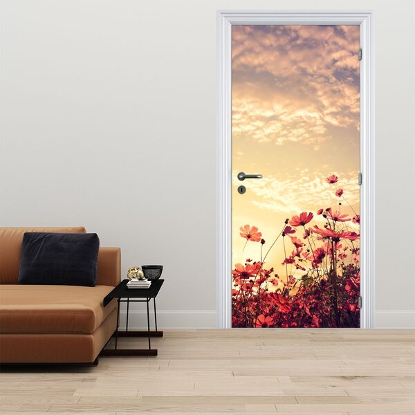 Fototapeta na dveře - Louka s květinami (95x205cm)