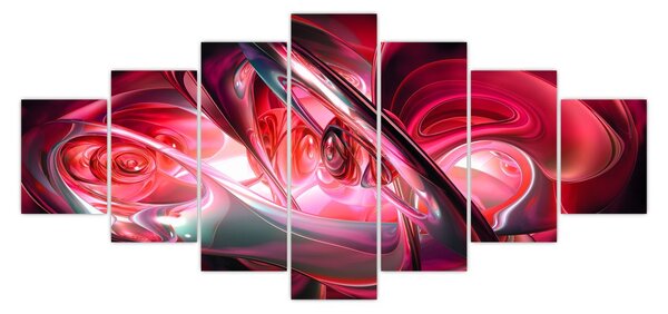 Obraz červených fraktálů (210x100 cm)