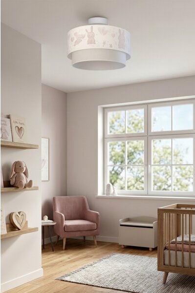 Brilagi-LED Dětský přisazený lustr BOBO 1xE27/60W/230V pr.40 cm krém./šedá/král