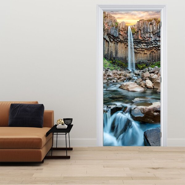 Fototapeta na dveře - Vodopád Svartifoss (95x205cm)