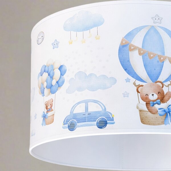 Brilagi - LED Dětský lustr na lanku BOBO 1xE27/60W/230V pr. 35 cm modrá/medvídci