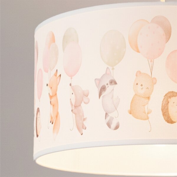 Brilagi - LED Dětský lustr na lanku BOBO 1xE27/60W/230V pr. 35 cm bílá/zvířátka