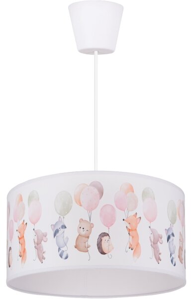 Brilagi - LED Dětský lustr na lanku BOBO 1xE27/60W/230V pr. 35 cm bílá/zvířátka