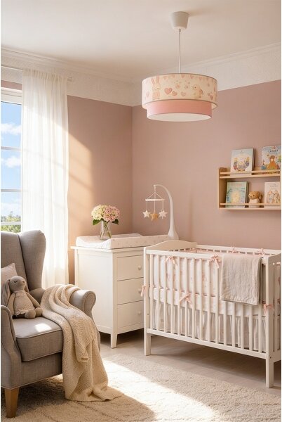 Brilagi- LED Dětský lustr na lanku BOBO 1xE27/60W/230V pr.40 cm krém./růž./král