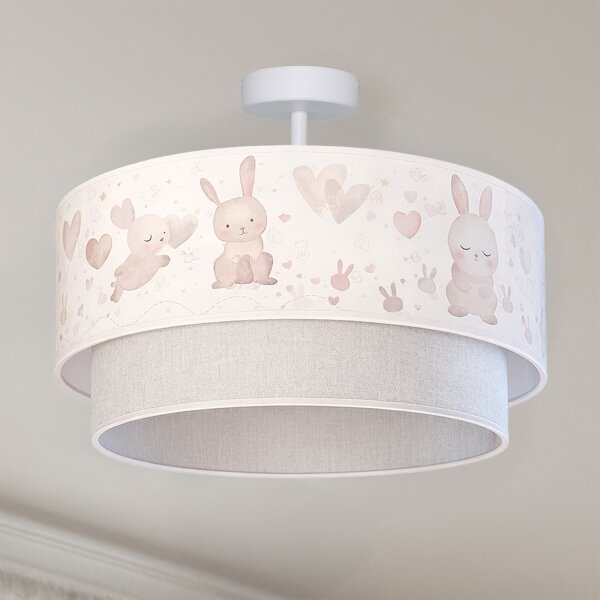 Brilagi-LED Dětský přisazený lustr BOBO 1xE27/60W/230V pr.40 cm krém./šedá/král