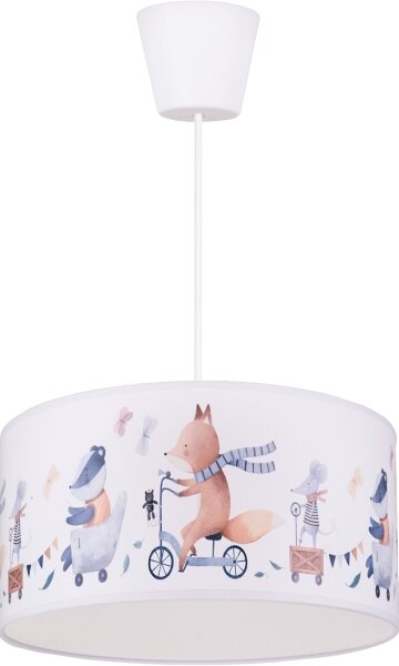 Brilagi - LED Dětský lustr na lanku BOBO 1xE27/60W/230V pr. 35 cm bílá/zvířátka