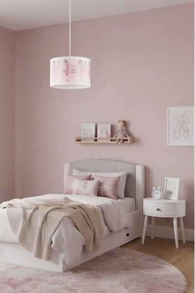 Brilagi - LED Dětský lustr na lanku BOBO 1xE27/60W/230V pr. 35 cm růžová/baletky