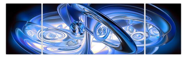 Modrý abstraktní obraz (170x50 cm)