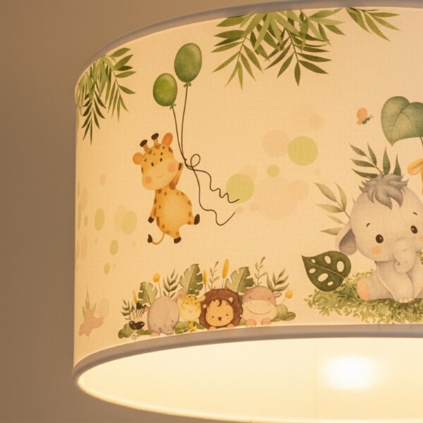 Brilagi - LED Dětský lustr na lanku BOBO 1xE27/60W/230V pr. 35 cm bílá/džungle