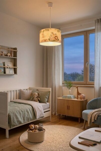Brilagi - LED Dětský lustr na lanku BOBO 1xE27/60W/230V pr. 35 cm bílá/džungle
