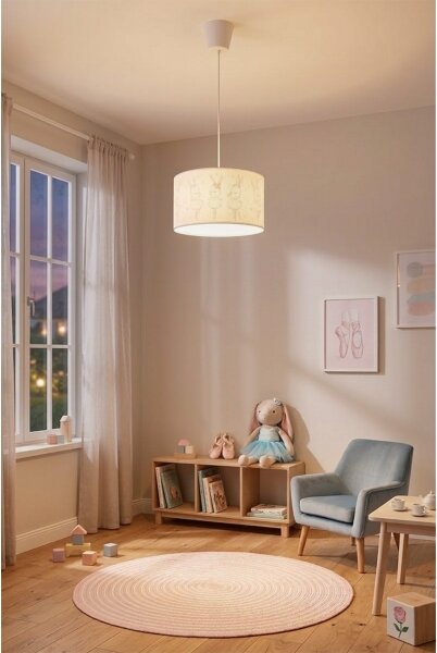 Brilagi - LED Dětský lustr na lanku BOBO 1xE27/60W/230V pr. 35 cm bílá/králíčci