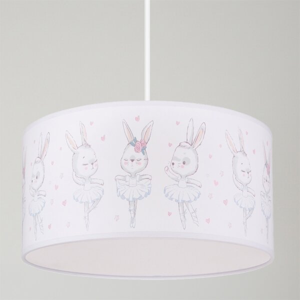 Brilagi - LED Dětský lustr na lanku BOBO 1xE27/60W/230V pr. 35 cm bílá/králíčci