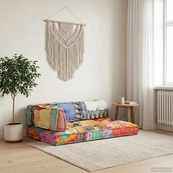 Poduška na pohovku z palet vícebarevná textil patchwork