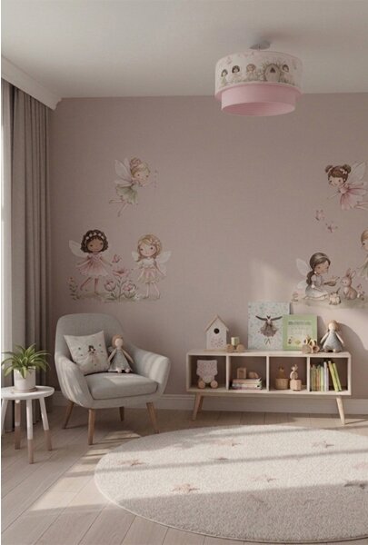 Brilagi - LED Dětský přisazený lustr BOBO 1xE27/60W/230V pr. 40 cm růžová/víly