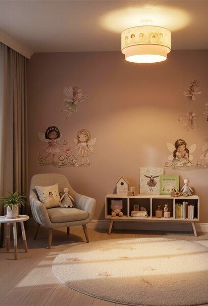 Brilagi - LED Dětský přisazený lustr BOBO 1xE27/60W/230V pr. 40 cm růžová/víly