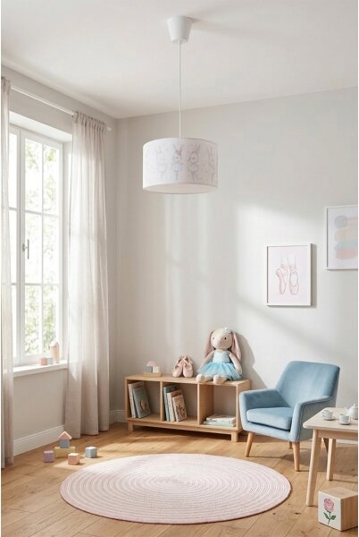 Brilagi - LED Dětský lustr na lanku BOBO 1xE27/60W/230V pr. 35 cm bílá/králíčci