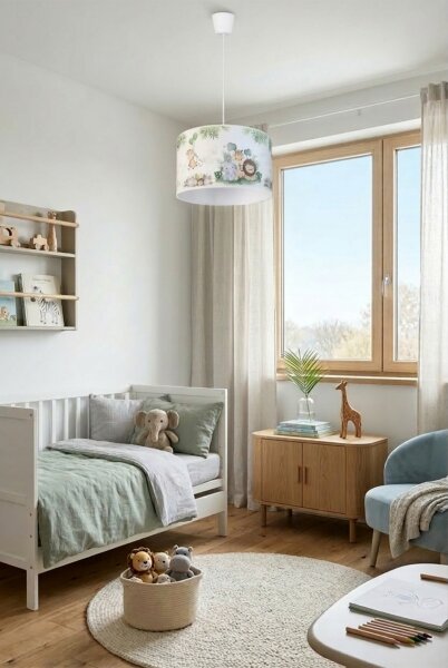 Brilagi - LED Dětský lustr na lanku BOBO 1xE27/60W/230V pr. 35 cm bílá/džungle