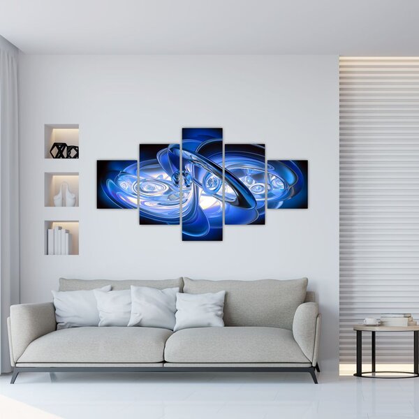 Modrý abstraktní obraz (125x70 cm)