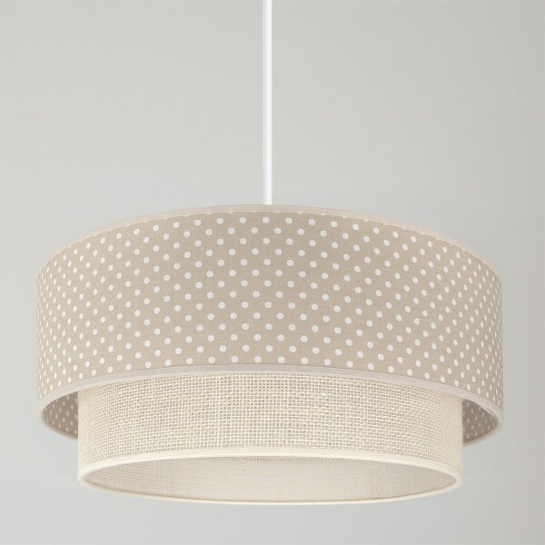 Brilagi-LED Lustr na lanku BOHO BOBO 1xE27/60W/230V pr. 40 cm puntíky béž./krém