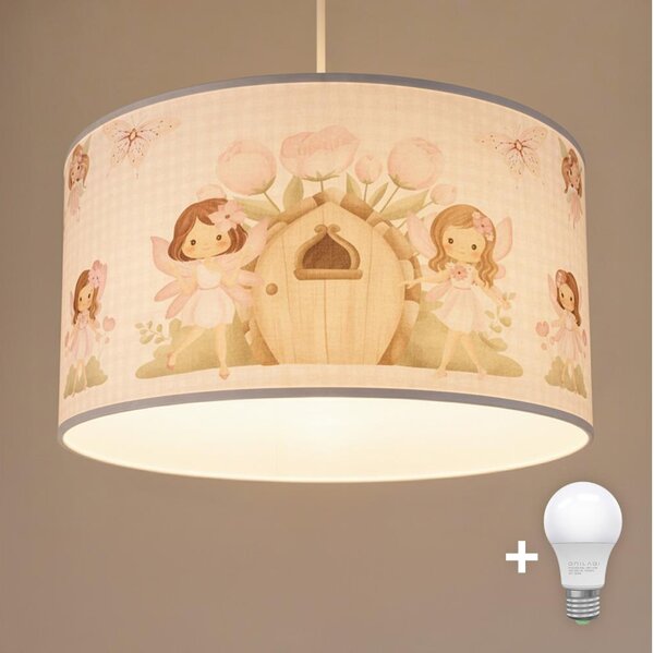 Brilagi - LED Dětský lustr na lanku BOBO 1xE27/60W/230V pr. 35 cm růžová/víly