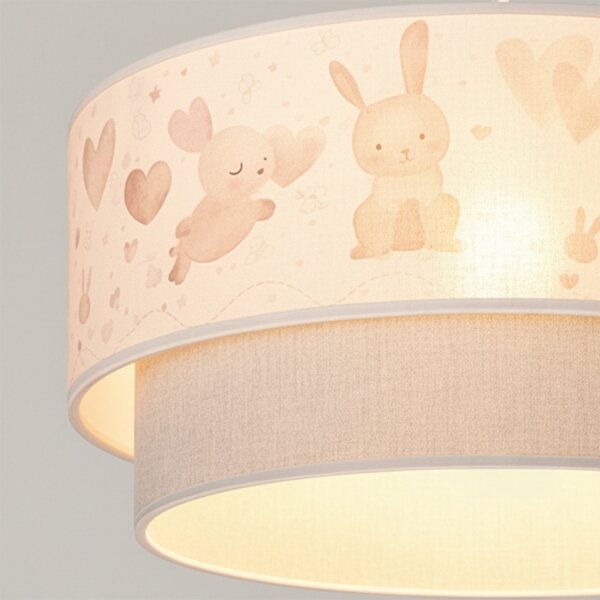 Brilagi- LED Dětský lustr na lanku BOBO 1xE27/60W/230V pr.40 cm krém./šedá/král