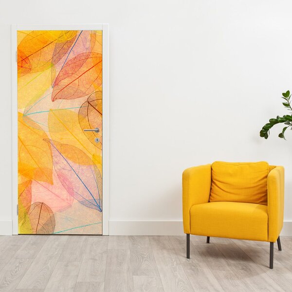 Fototapeta na dveře - Pozadí z podzimního listí (95x205cm)