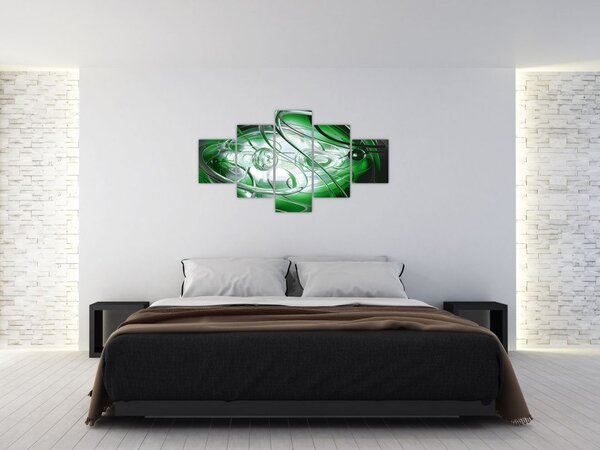 Zelený abstraktní obraz (125x70 cm)
