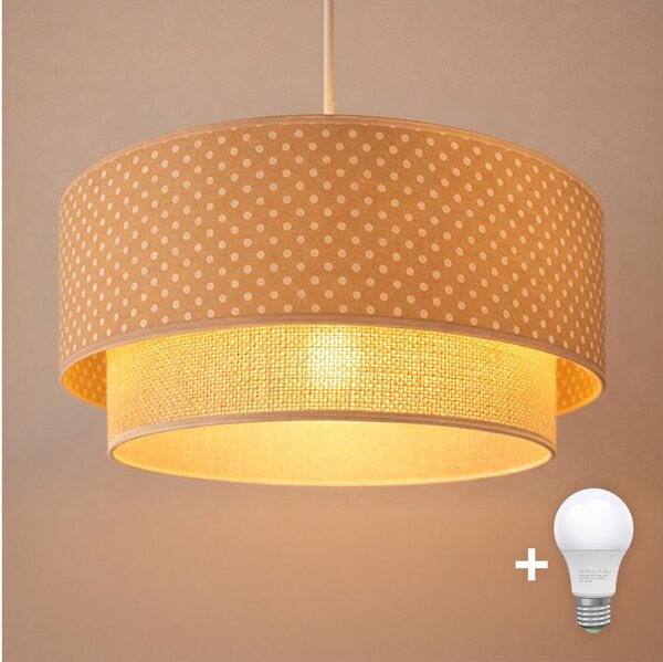 Brilagi-LED Lustr na lanku BOHO BOBO 1xE27/60W/230V pr. 40 cm puntíky béž./krém