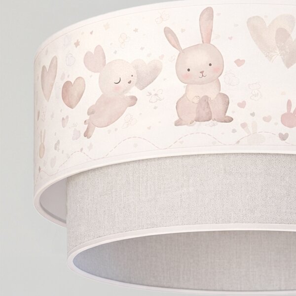 Brilagi- LED Dětský lustr na lanku BOBO 1xE27/60W/230V pr.40 cm krém./šedá/král