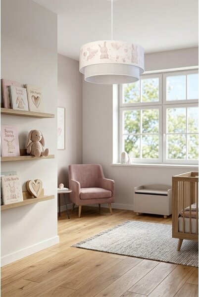 Brilagi- LED Dětský lustr na lanku BOBO 1xE27/60W/230V pr.40 cm krém./šedá/král