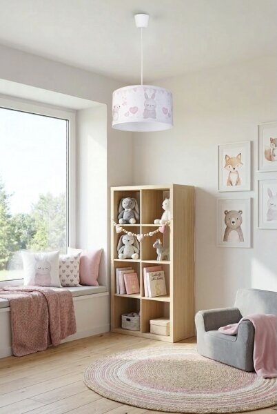 Brilagi - LED Dětský lustr na lanku BOBO 1xE27/60W/230V pr. 35 cm bílá/zvířátka
