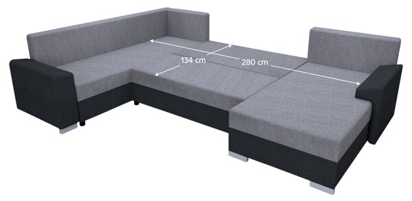 KONDELA Univerzální sedací souprava, tmavě šedá/šedá, ANDRES U UNI