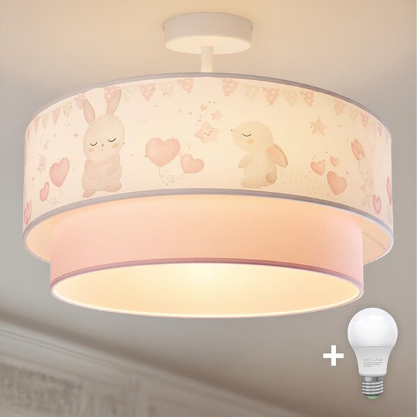 Brilagi-LED Dětský přisazený lustr BOBO 1xE27/60W/230V pr.40 cm krém./růž./král