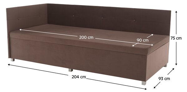 KONDELA Válenda s úložným prostorem, hnědá Taupe, AURIA UNI