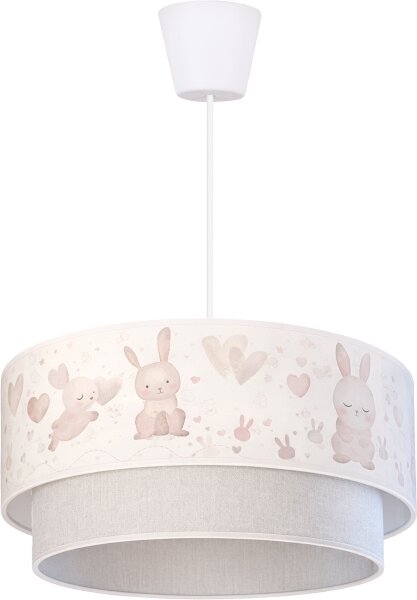 Brilagi- LED Dětský lustr na lanku BOBO 1xE27/60W/230V pr.40 cm krém./šedá/král