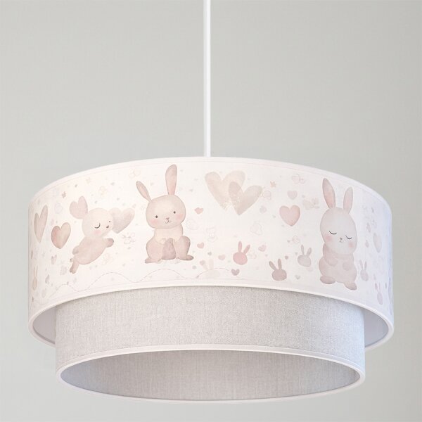 Brilagi- LED Dětský lustr na lanku BOBO 1xE27/60W/230V pr.40 cm krém./šedá/král
