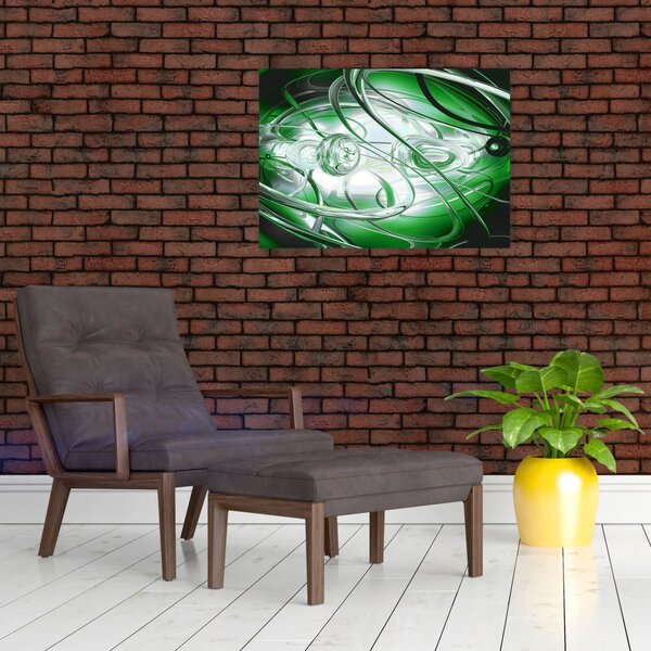 Zelený abstraktní obraz (70x50 cm)