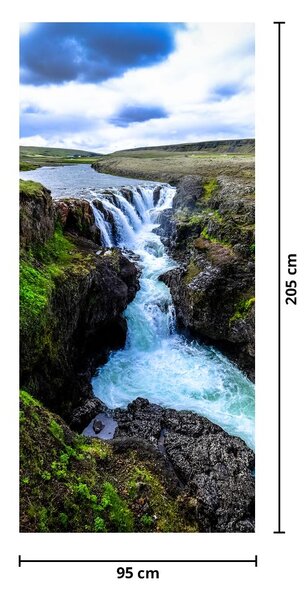 Fototapeta na dveře - Vodopád mezi skalami (95x205cm)